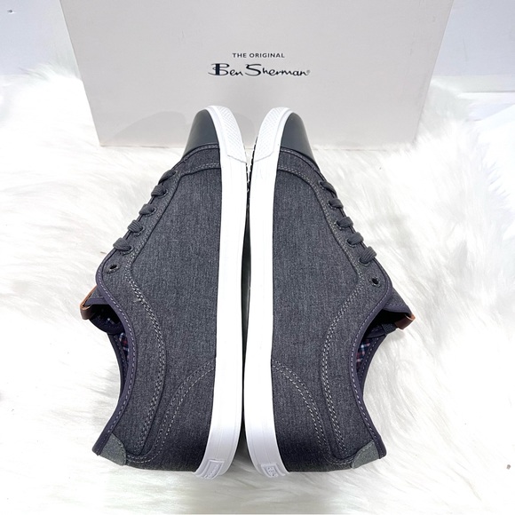 Ben Sherman Men’s Madison Oxford Sneakers Charcoal Textile Size 12 - Picture 9 of 14
